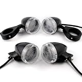 Complete Set Universal Black Style Cruiser Chopper Front & Rear Amber LED Turn... by Astra Security