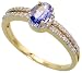 14k Gold Ring, w/ 0.67 Total Carat Brilliant Cut Diamonds & 6x4mm Oval Cut Tanzanite Stone, 1/4 in. (6mm) wide, size 6.5