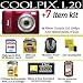 Nikon Coolpix L20 10MP Digital Camera with 3.6 Optical Zoom and 3 inch LCD (Deep Red) 26164 + 8gb SD Memory + 2year nikon Extended Warranty + Case + AA Batteries and Charger Bundle