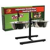 FEEDER - Metal Adjustable Double Dog / Cat Feeding Bowl Station
