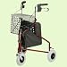 Invacare Three Wheel Rollator With Tote Bag