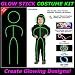 Glow Stick Costume Kit, Boys Small, Green & Multicolor