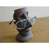 モアイ像 おもしろ雑貨 モアイのメガネスタンド_ブラウン