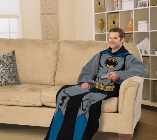 DC Comic Batman Comfy Throw - Superhero Fleece Blanket Sleeves