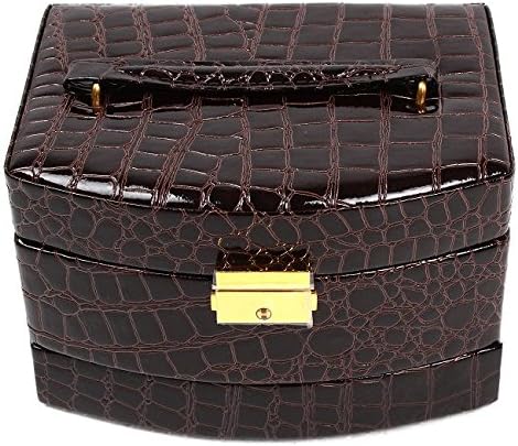 1pc/lot Luxury PU Leather Crocodile Grain Jewelry Box 3 Layers Fashion Jewellery Storage Box Packaging Case Organizer