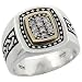 10k Gold & Sterling Silver 2-Tone Men's Celtic Diamond Ring (Available in Sizes 10 to 12), w/ 0.25 Carat Brilliant Cut Diamonds (H Color; VS Clarity), 5/8 in. (16mm) wide, size 10