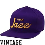 Mitchell & Ness Utah Jazz Purple Solid Script Snapback Adjustable Hat