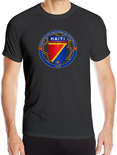 KToops Mens Haiti National Football Team Logo Quick Drying Sports T Shirts