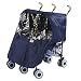 Twin Jogging Stroller Rain Cover - Navy Image