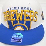 MLB Men's Milwaukee Brewers Blockhouse Snapback Cap (White, OSFA)