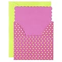 Scallop Notecards with Sleeves 20 pk. - Pink/ Green