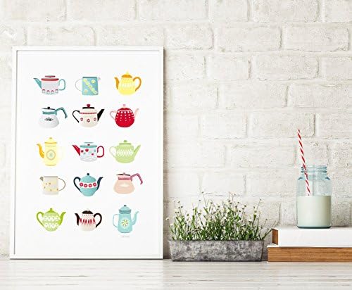 Teapots Print, Kitchen Decor, Wall Art Poster