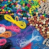 2000+ Pc BEAD Kit/BEADING Supplies/WOOD/Plastic/ALPHABET/Pony BEADS/CORD/LACING/Kids CRAFT KIT/ART SUPPLIES