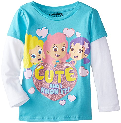 Nickelodeon Girls' Bubble Guppies Cute and I Know It Puff Two-Fer T-Shirt