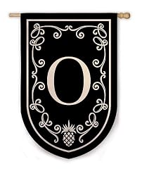 Pineapple Monogram Garden Flag - O