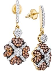 1.05CTW-DIA COGNAC DIAMOND EARRINGS