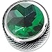 Q-Parts Dome Guitar Knob, Chrome with Green Crystal Inlay