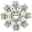 Rhinestone Snowflake Flower Pin Brooch