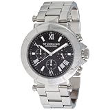 Stuhrling Original Mens 512.33111 Le Mans Sportsman Quartz Chronograph Black Dial Watch 