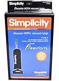 6-Pack Simplicity Genuine HiFlow HEPA Bags for: Freedom/Riccar Models #F3300, F3400, F3500, F3600, & SF1