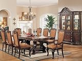 9pc Formal Dining Table & Chairs Set Cherry Finish