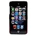 Durable Protective Two Tone Rubberized Crystal Hard Case Cover with Stand Alone Kickstand for Apple iPod Touch 4th Gen (8GB 16GB 32GB), Black with Red