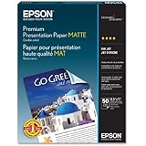 Epson Premium Presentation Paper MATTE (8.5x11 Inches, Double-sided, 50 Sheets) (S041568)
