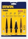 Irwin 10228 UniBit 4 Piece Step Drill Bit Assortment