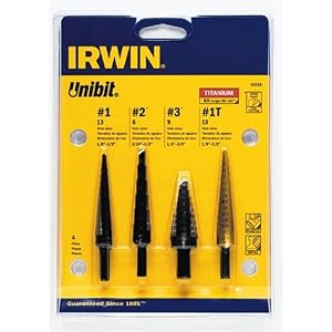 Irwin Industrial Tools 10228 Unibit 228 Step Drill Bit Set 4-Piece by 