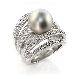Jewelry - Smokey Quartz Synthetic Stone Pearl Ring
