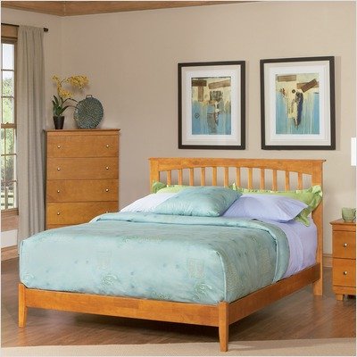 Brooklyn Platform Bed with Open Footrail in Caramel Latte Size: Queen