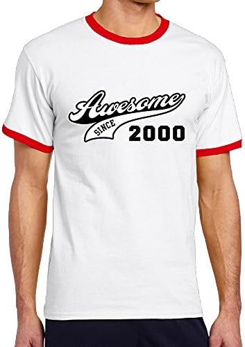 Mens Awesome Since 2000 16th Birthday Gift Short Sleeve Contrast Ringer Shirts