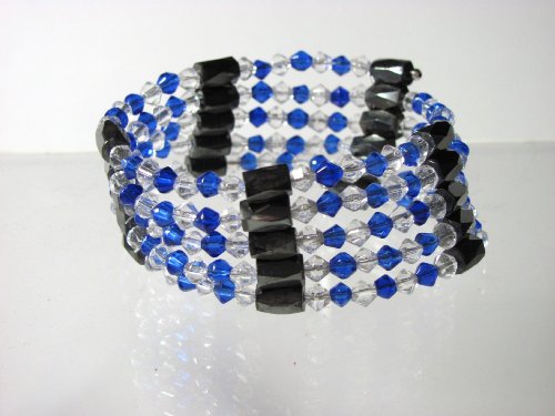 Magnetic Hematite Blue Beads Bracelet Necklace