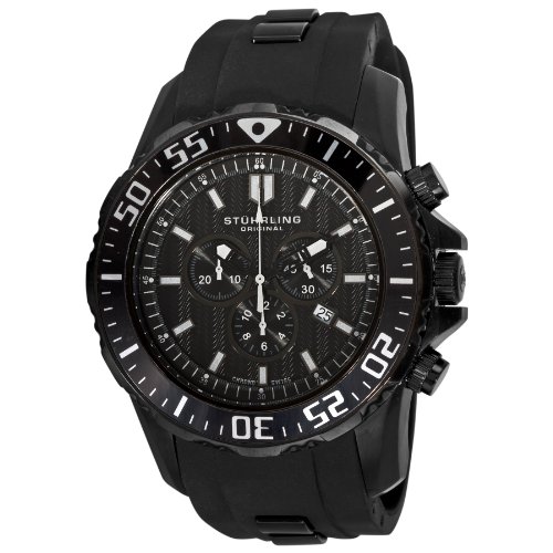 Stuhrling Original Men's 528.3357B13 Enterprise Lifetstyles Swiss Chronograph Black Dial Watch
