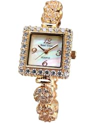 Gemorie Women Fashion Square Watch with Jewelry Band in Rose Gold Plating (128979)