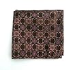 100% Silk Woven Chocolate Flower Large Pocket Square