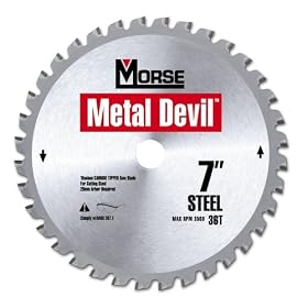 MK Morse CSM736SC Metal Devil 7-Inch 36 Tooth Steel Cutting Saw Blade with 5/8-Inch Arbor