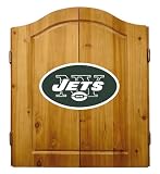 Imperial New York Jets Licensed Solid Pine Cabinet and Bristle Dartboard Set