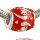 Purple Pattern Hoop April Bithstone Birthstone Charm Bead Fits Pandora Bracelet