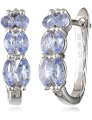 Sterling Silver Huggie Design Tanzanite Earrings