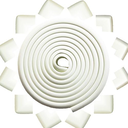 SUTTON Thick Corner Cushion and Edge Guard (16.4 Feet and 12 Corner Cushions) (White)
