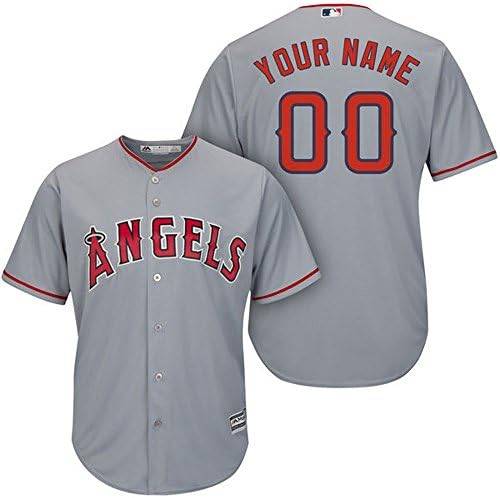 Mens Los Angeles Angels of Anaheim Gray Custom Jersey Any Name Any NO Size L