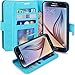 S6 Case, LK Galaxy S6 Wallet Case, Luxury PU Leather Case Flip Cover with Card Slots & Stand For Samsung Galaxy S6, SKY BLUE
