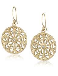 Mizuki 14Kt Wire Charm Medium Snowflake Diamond Earrings (.12Ct)