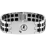 Team Titanium Washington Redskins Steel & Rubber Link Bracelet