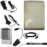Ultimate Sony Reader eBook Touch Edition PRS-600 Bundle Pack: Silicone Skin Cover Case, eBook LED Light, USB 2in1 Data Cable, Car Charger, Wall Charger, and Screen Protector with 4-Inch eBigValue TM Determination Hand Strap