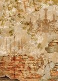 Fototapete Vintage Wall (4) - Gr&ouml;&szlig;e 183 x 254 cm, 4-teilig - Steinwand Retro Ornamente Backsteine