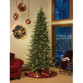 GKI Bethlehem Lighting Pre-Lit 6-Foot PE/PVC Christmas Tree with 200 Warm-White Frosted Wide-Angle LED Lights, Slim Palisade