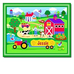Country Farm Large Green Personalized Print