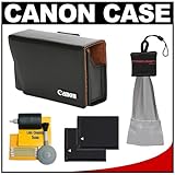 Canon PSC-900 Leather Digital Camera Case Bag + (2) NB-8L Batteries + Acces ....